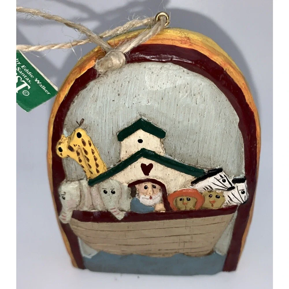 New Vtg NOAHS ARK Animals RAINBOW Christmas Ornament Country Farmhouse Primitive